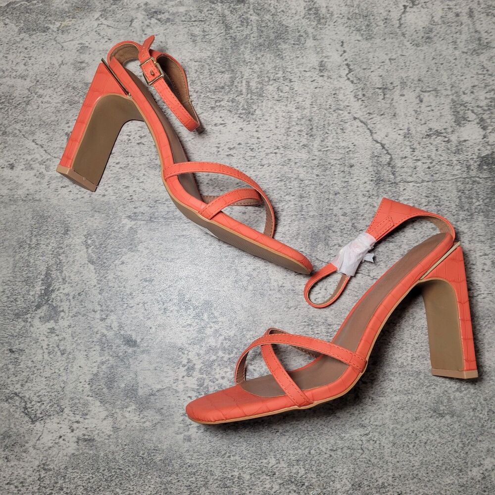 Gabrielle Union Women’s Isabella Strappy Heels Wedge Orange Boho Sz 8 New Y2K